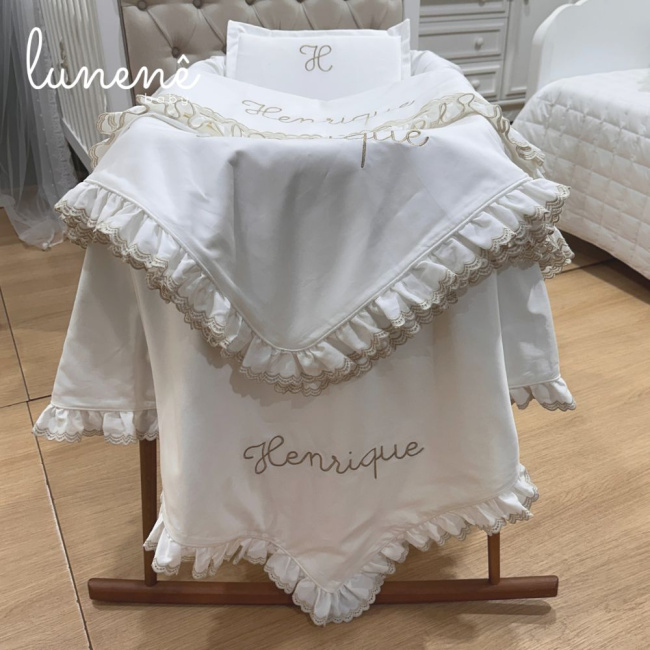 Kit Maternidade 04 Peças Lunenê Baby Castelli Caqui 400 Fios 4579