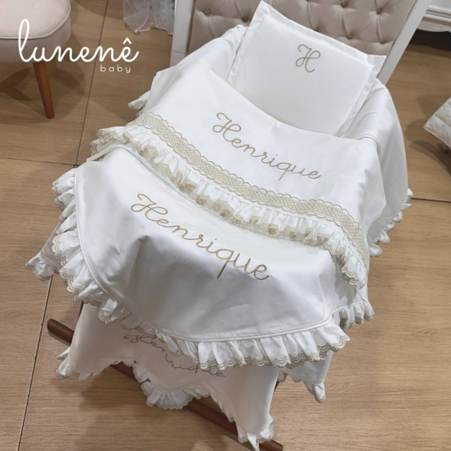 Kit Maternidade 04 Peças Lunenê Baby Castelli Caqui 400 Fios 4579