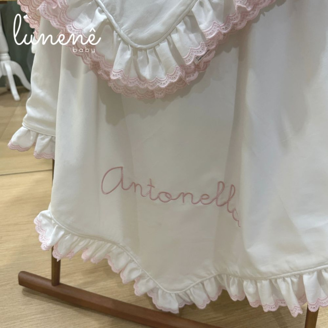 Kit Maternidade 04 Peças Lunenê Baby Castelli Rosa 400 Fios 4583