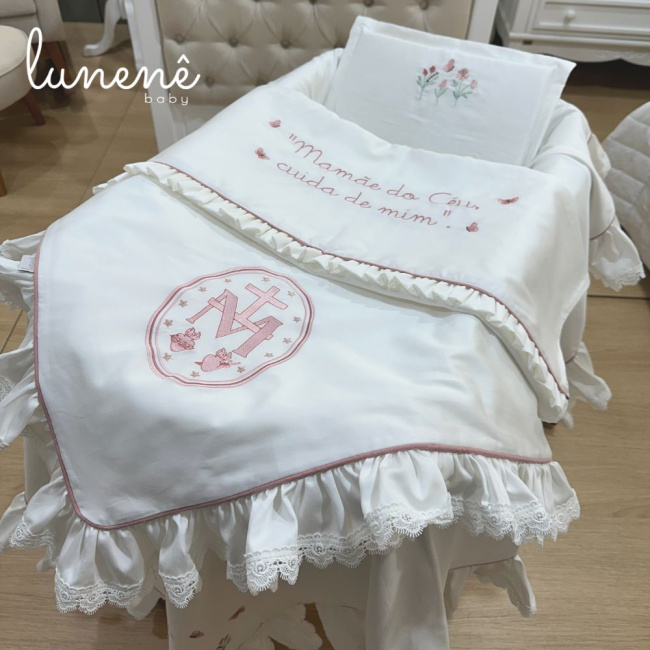 Kit Maternidade 04 Peças Nossa Senhora Jardim 400 Fios 4585