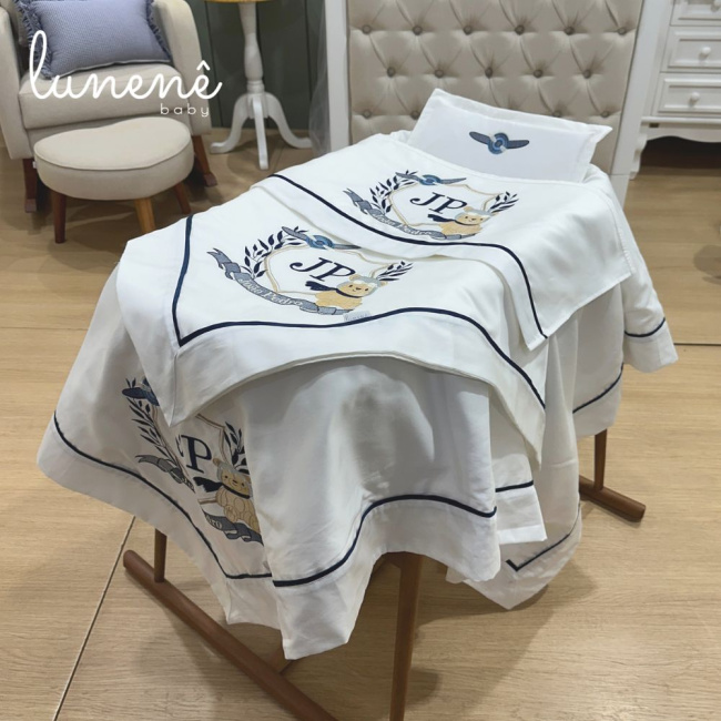 Kit Maternidade 04 Peças Personale Baby 400 Fios Ursinho Aviador 4577