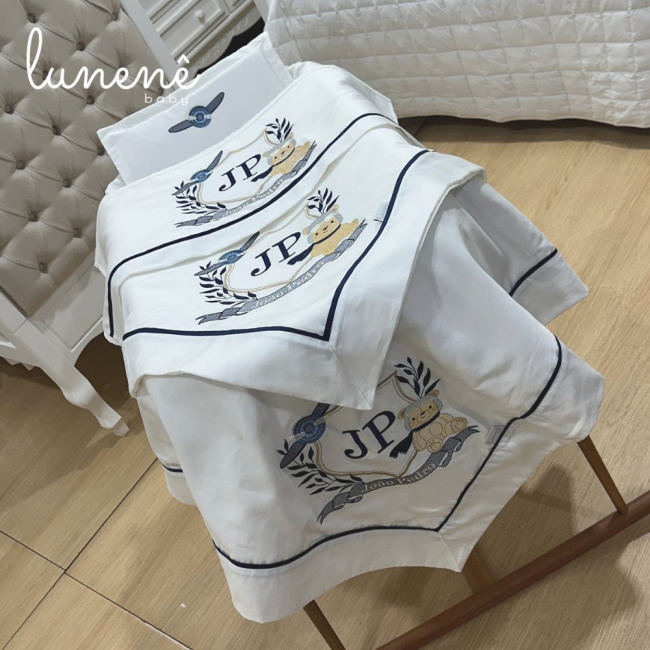 Kit Maternidade 04 Peças Personale Baby 400 Fios Ursinho Aviador 4577