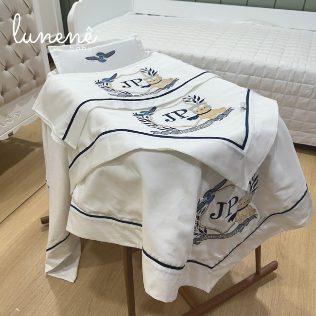 Kit Maternidade 04 Peças Personale Baby 400 Fios Ursinho Aviador 4577