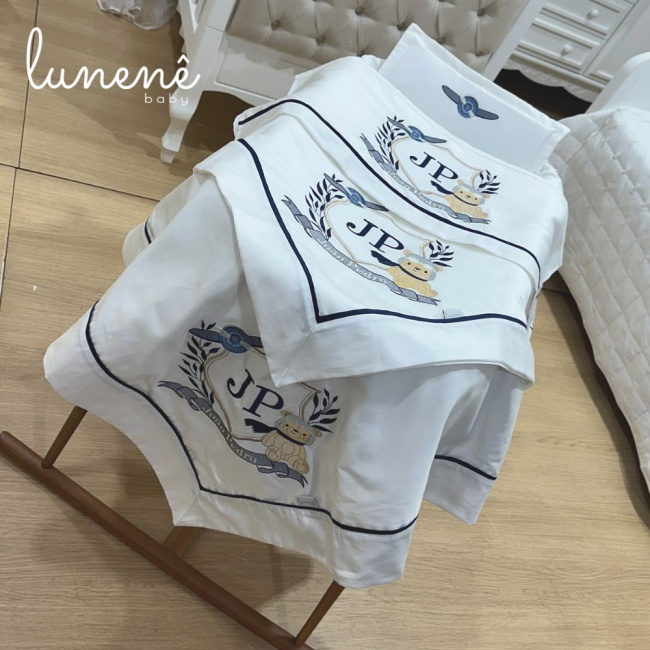 Kit Maternidade 04 Peças Personale Baby 400 Fios Ursinho Aviador 4577