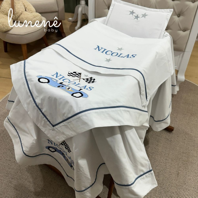 Kit Maternidade 04 Peças Personale Baby Azul Royal 200 Fios 4636