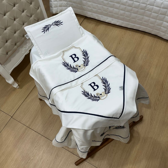 Kit Maternidade 04 Peças Personalizado Cavalinho Baby 400 Fios 4527