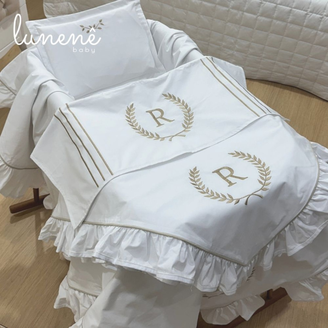 Kit Maternidade 04 Peças Personalizado Imperial Caqui 200 Fios 4548