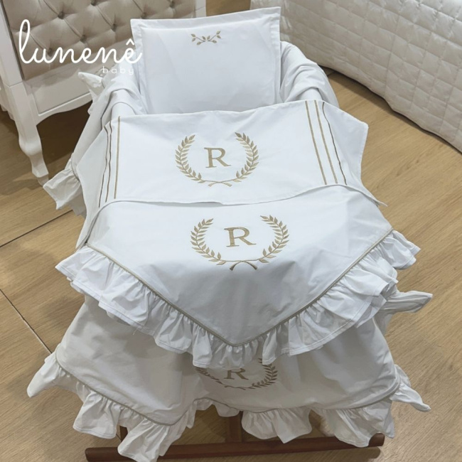 Kit Maternidade 04 Peças Personalizado Imperial Caqui 200 Fios 4548