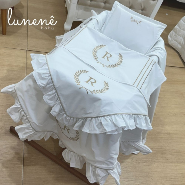 Kit Maternidade 04 Peças Personalizado Imperial Caqui 200 Fios 4548