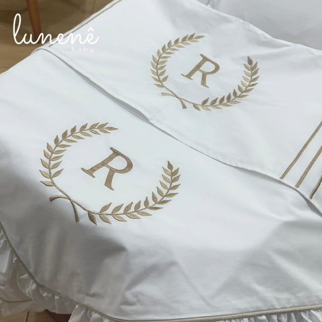 Kit Maternidade 04 Peças Personalizado Imperial Caqui 200 Fios 4548