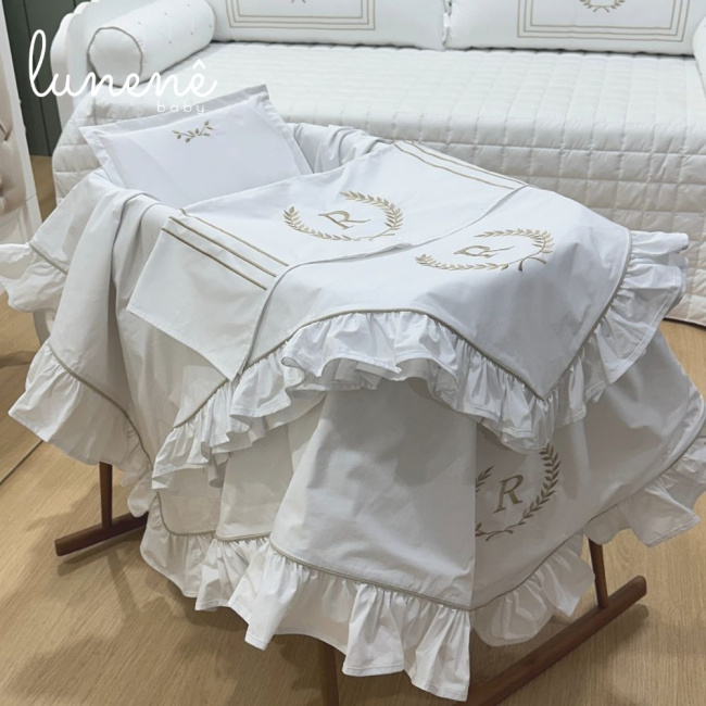 Kit Maternidade 04 Peças Personalizado Imperial Caqui 200 Fios 4548