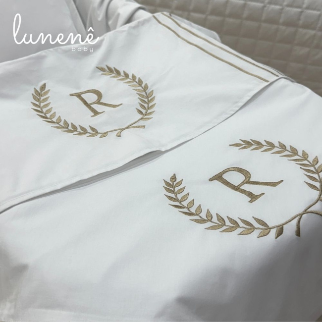 Kit Maternidade 04 Peças Personalizado Imperial Caqui 200 Fios 4548