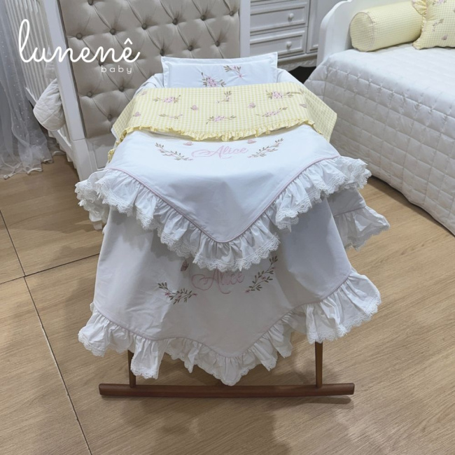 Kit Maternidade 04 Peças Personalizado Jardim Encantado 200 Fios 4556