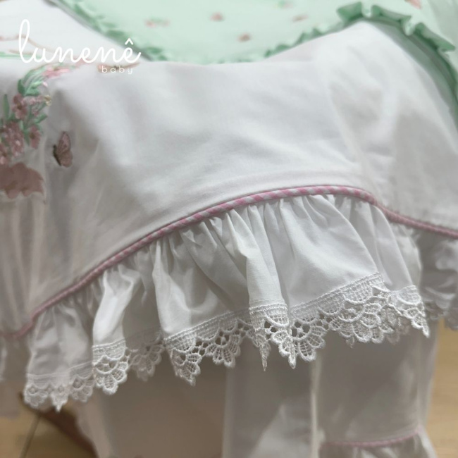 Kit Maternidade 04 Peças Personalizado Jardim Encantado 200 Fios 4587