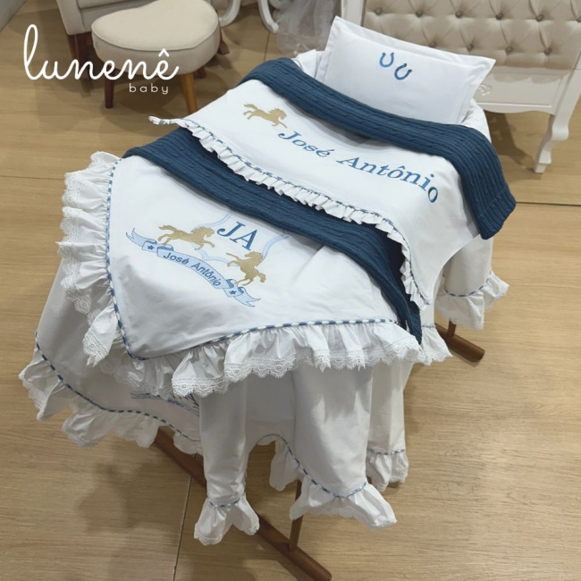 Kit Maternidade 05 Peças Cavalinho 200 Fios 4573