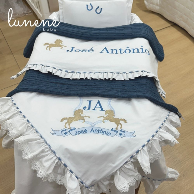 Kit Maternidade 05 Peças Cavalinho 200 Fios 4573
