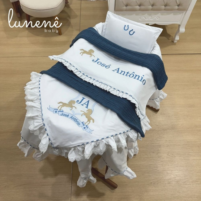 Kit Maternidade 05 Peças Cavalinho 200 Fios 4573
