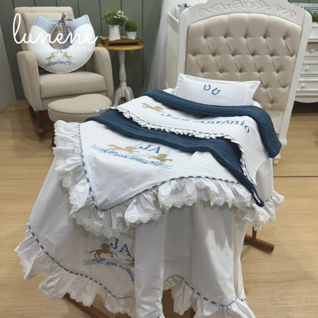 Kit Maternidade 05 Peças Cavalinho 200 Fios 4573