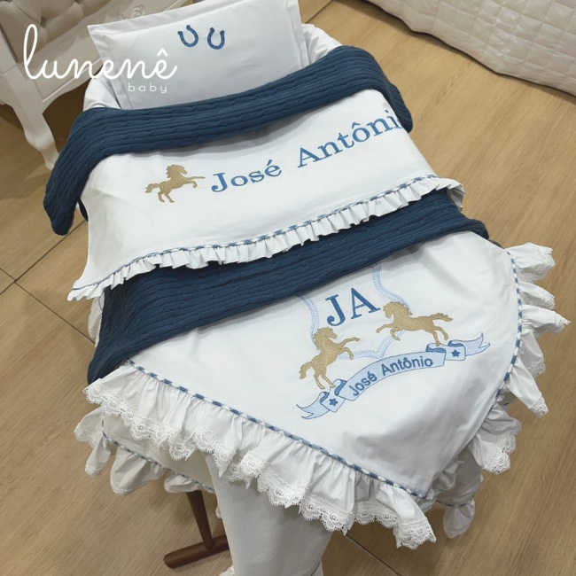 Kit Maternidade 05 Peças Cavalinho 200 Fios 4573