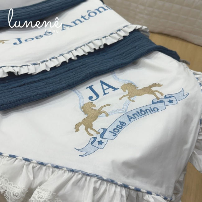 Kit Maternidade 05 Peças Cavalinho 200 Fios 4573