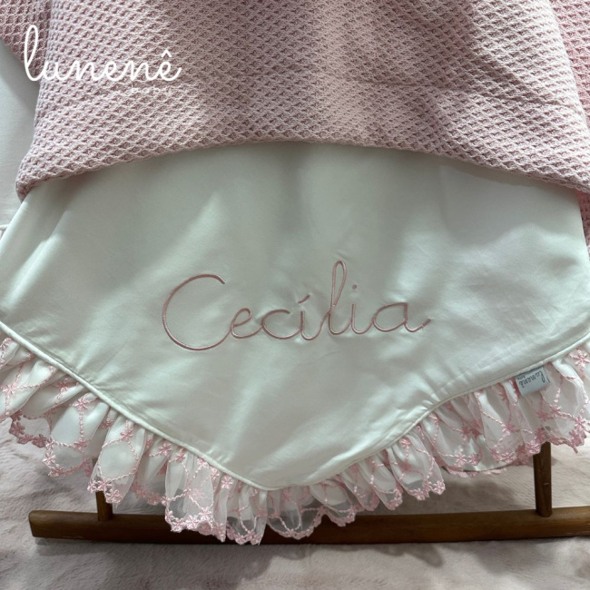 Kit Maternidade 05 Peças Lunenê Baby Casteli Rosa 400 Fios 4583