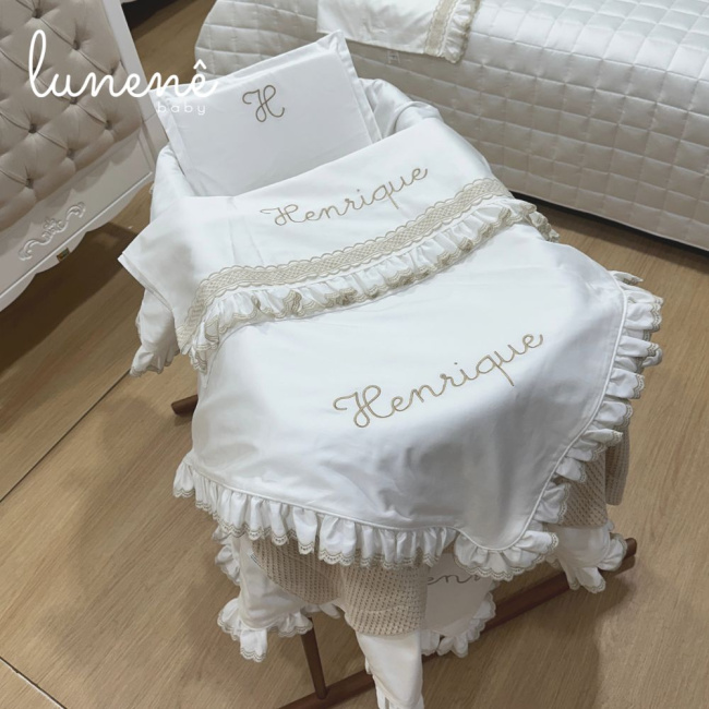 Kit Maternidade 05 Peças Lunenê Baby Castelli Caqui 400 Fios 4579