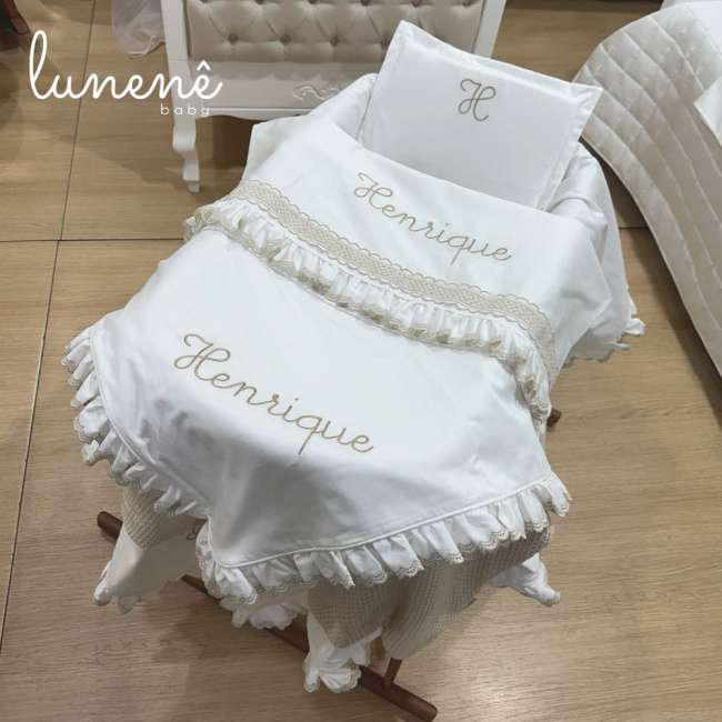 Kit Maternidade 05 Peças Lunenê Baby Castelli Caqui 400 Fios 4579