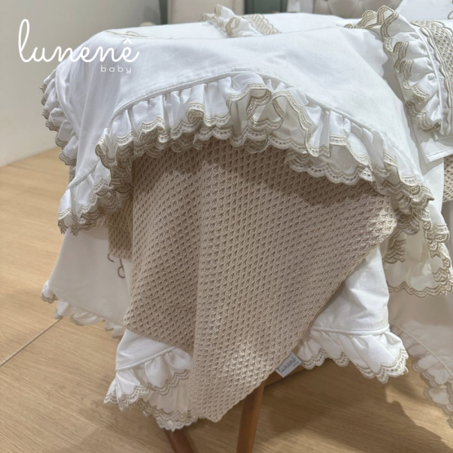 Kit Maternidade 05 Peças Lunenê Baby Castelli Caqui 400 Fios 4579