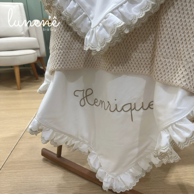 Kit Maternidade 05 Peças Lunenê Baby Castelli Caqui 400 Fios 4579