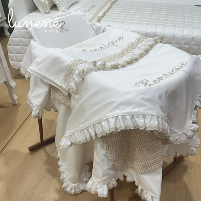 Kit Maternidade 05 Peças Lunenê Baby Castelli Caqui 400 Fios 4579