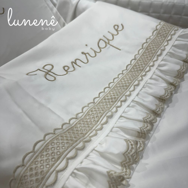 Kit Maternidade 05 Peças Lunenê Baby Castelli Caqui 400 Fios 4579