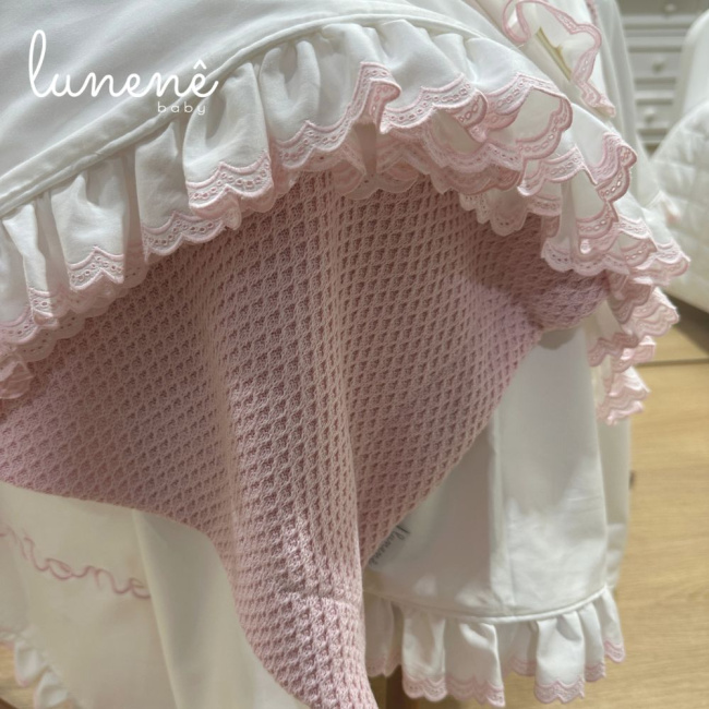 Kit Maternidade 05 Peças Lunenê Baby Castelli Rosa 400 Fios 4583