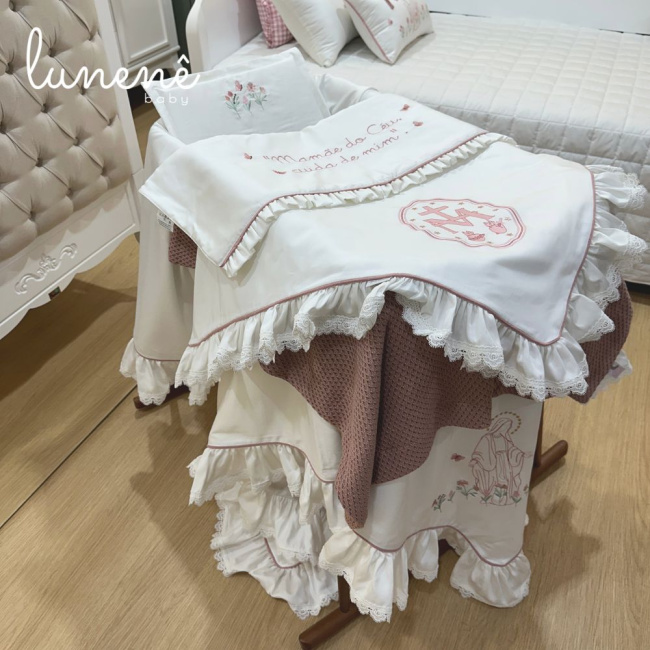 Kit Maternidade 05 Peças Nossa Senhora Jardim 400 Fios 4585