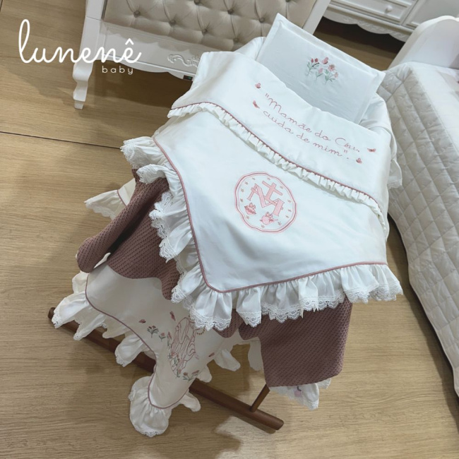 Kit Maternidade 05 Peças Nossa Senhora Jardim 400 Fios 4585