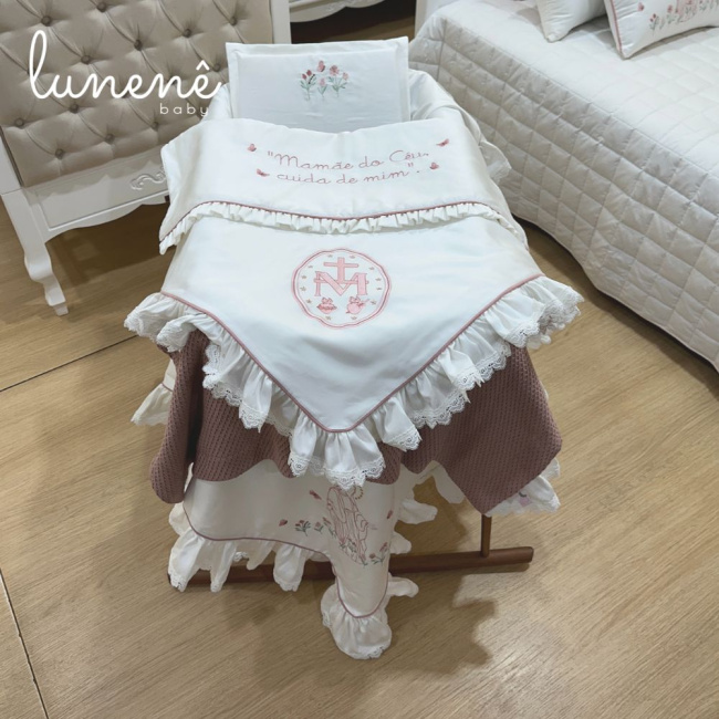 Kit Maternidade 05 Peças Nossa Senhora Jardim 400 Fios 4585