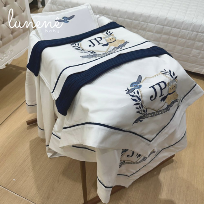 Kit Maternidade 05 Peças Personale Baby 400 Fios Ursinho Aviador 4577