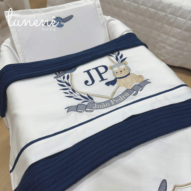 Kit Maternidade 05 Peças Personale Baby 400 Fios Ursinho Aviador 4577