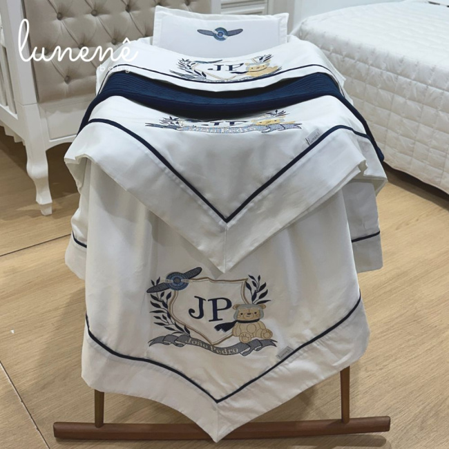 Kit Maternidade 05 Peças Personale Baby 400 Fios Ursinho Aviador 4577