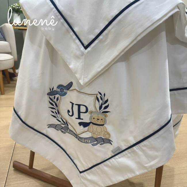 Kit Maternidade 05 Peças Personale Baby 400 Fios Ursinho Aviador 4577