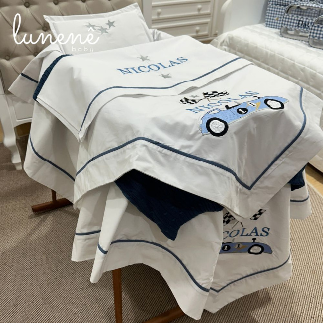 Kit Maternidade 05 Peças Personale Baby Azul Royal 200 Fios 4636