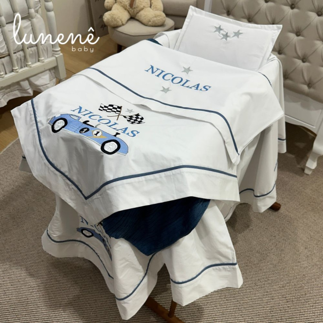 Kit Maternidade 05 Peças Personale Baby Azul Royal 200 Fios 4636