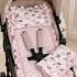Kit Passeio Colchonete para Carrinho de Bebê Ovelhinha Rosa