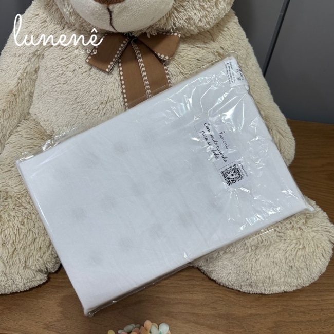 Lençol de Berço 02 Peças Estampa Princesa + Travesseiro Anti Sufocante