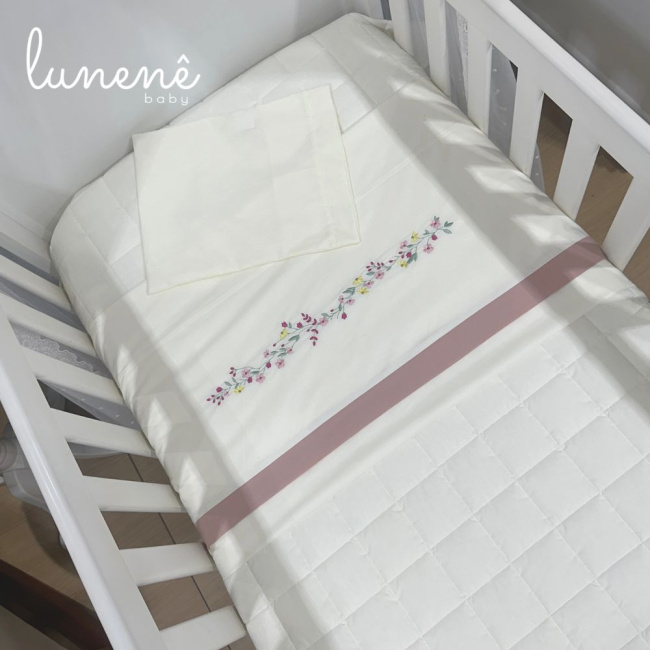 Lençol de Berço 03 Peças Bege 200 Fios 4424