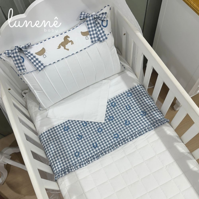 Lençol de Berço 03 Peças Cavalinho 200 Fios 4573