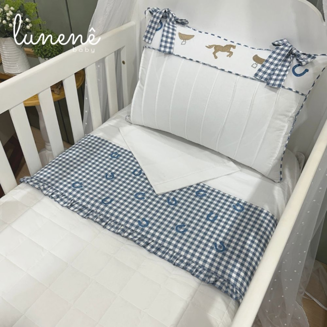 Lençol de Berço 03 Peças Cavalinho 200 Fios 4573