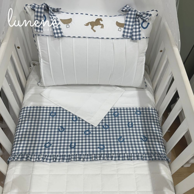 Lençol de Berço 03 Peças Cavalinho 200 Fios 4573