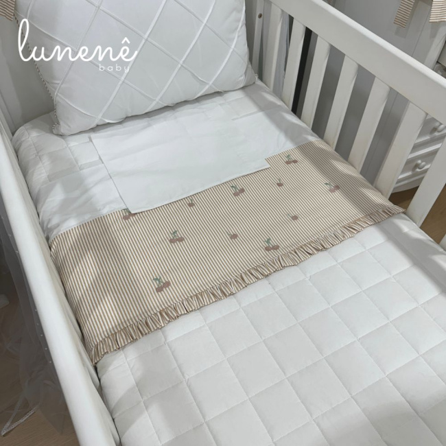 Lençol de Berço 03 Peças Cerejinha Caqui 200 Fios 4575