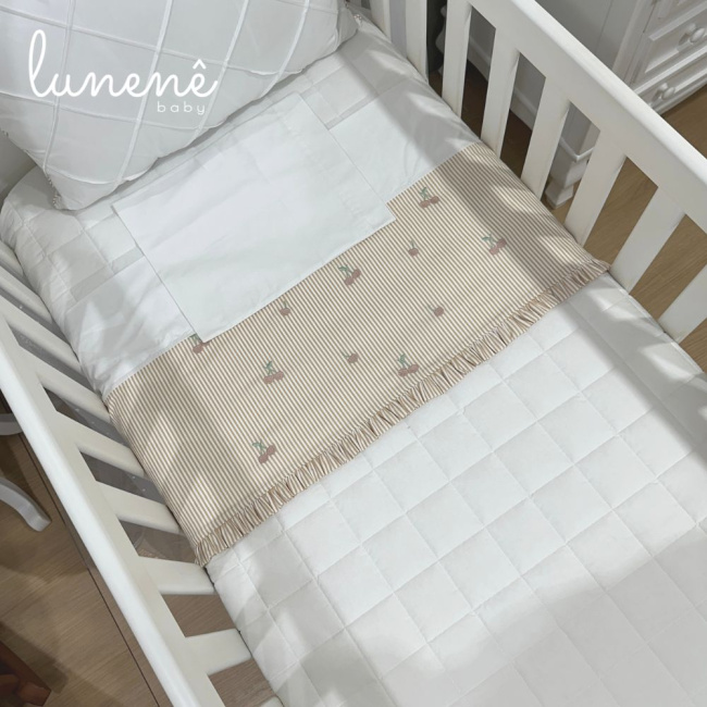 Lençol de Berço 03 Peças Cerejinha Caqui 200 Fios 4575