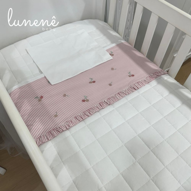 Lençol de Berço 03 Peças Cerejinha Rose 200 Fios 4568